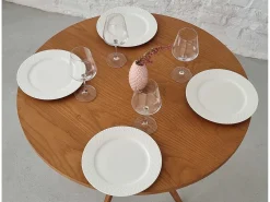 Mesa de comedor redonda 60 cm Jubi fresno teñido roble