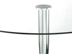 Mesa de comedor redonda - Cristal templado y metal - NOLAN