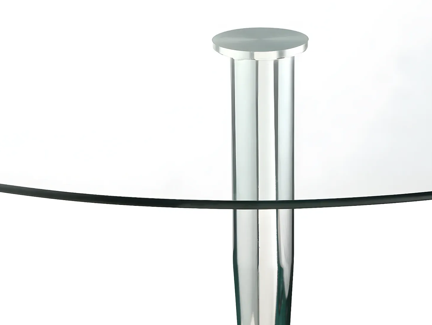 Mesa de comedor redonda - Cristal templado y metal - NOLAN