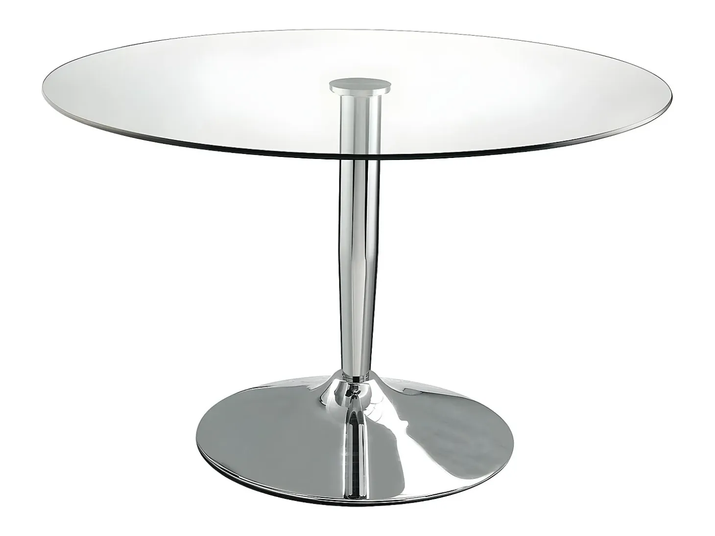 Mesa de comedor redonda - Cristal templado y metal - NOLAN