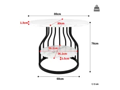 Mesa de comedor redonda - Mesa blanca con tapa central - tapa de MDF - para comedor y salón