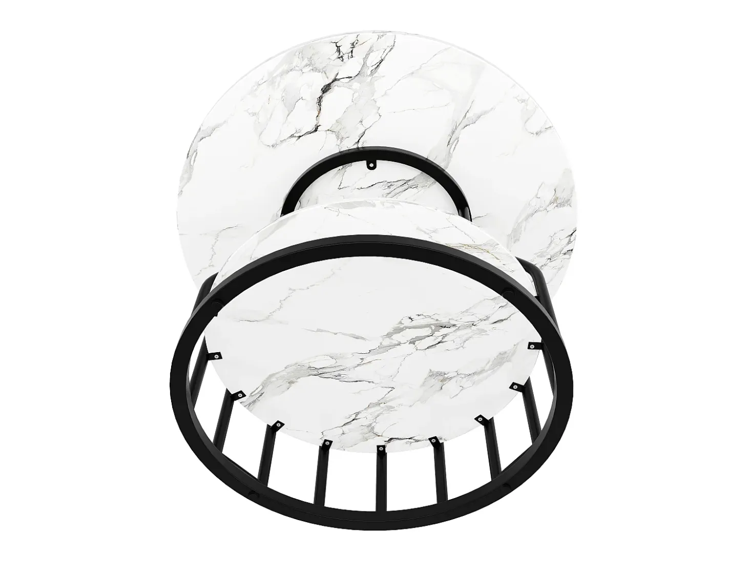 Mesa de comedor redonda - Mesa blanca con tapa central - tapa de MDF - para comedor y salón