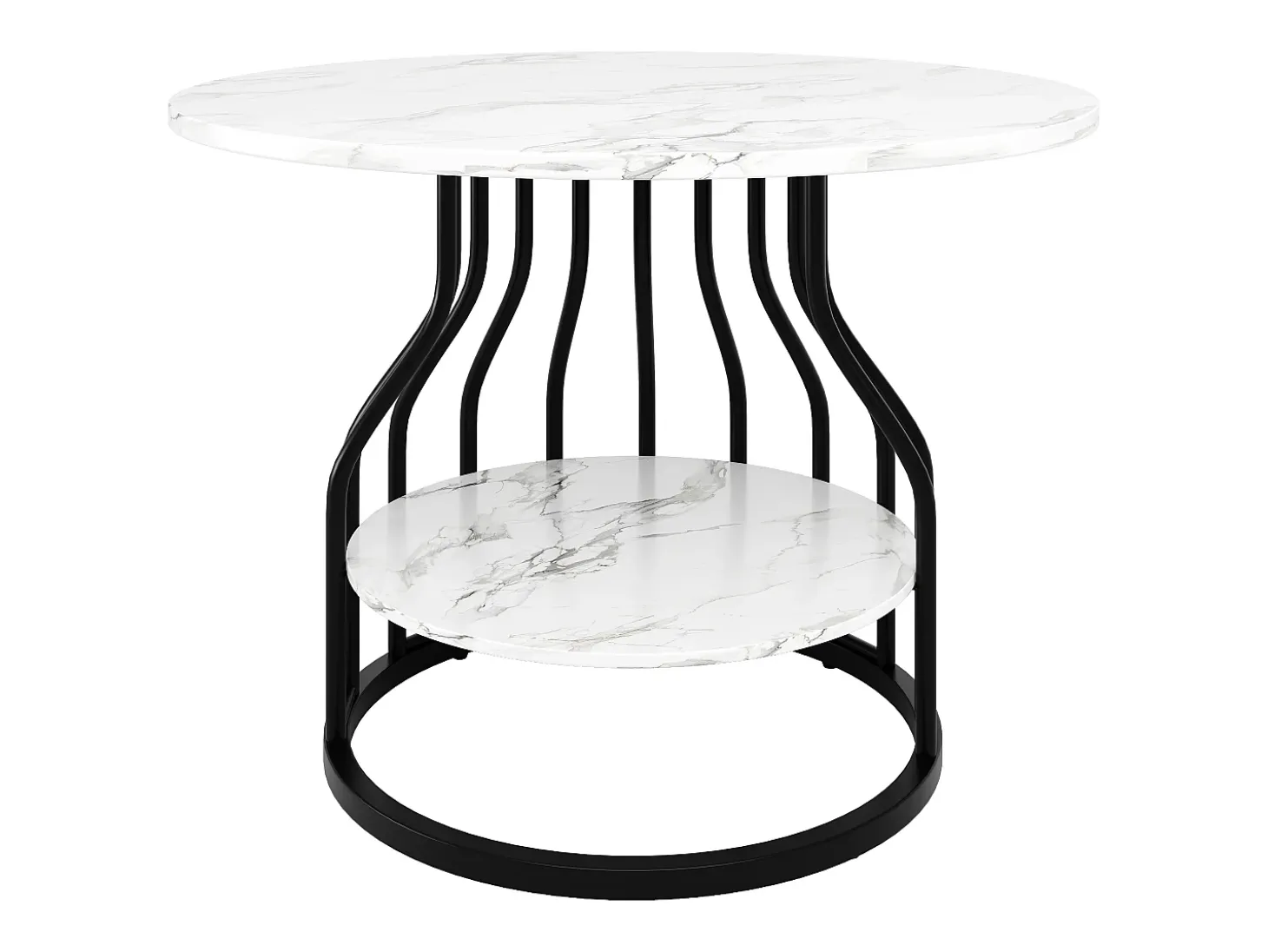Mesa de comedor redonda - Mesa blanca con tapa central - tapa de MDF - para comedor y salón