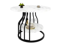Mesa de comedor redonda - Mesa blanca con tapa central - tapa de MDF - para comedor y salón