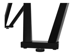 Mesa de comedor redonda - Patas cruzadas - Chapado con diseño de mármol - 4 personas - MDF - Blanco y Negro
