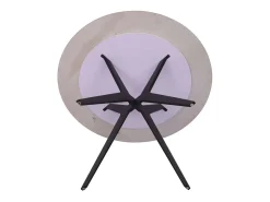 Mesa de comedor redonda ARVENA – 110 cm – Tablero de piedra sinterizada – Color blanco – Diseño metálico elegante