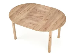 Mesa de comedor redonda 100cm extensible aspecto roble CARENE