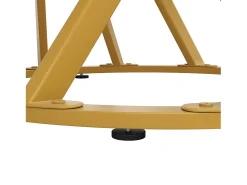 Mesa de comedor redonda con tablero chapado en mármol blanco y patas en espiral de metal dorado - 80x80x76cm