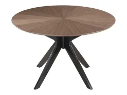 Mesa de comedor redonda de diseño en nogal 120 cm DIELLI