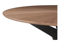 Mesa de comedor redonda de diseño en nogal 120 cm DIELLI