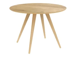 Mesa de comedor redonda de madera clara, 4 personas - Liwa