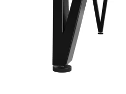 Mesa de comedor redonda de 100 cm con tablero de MDF efecto mármol y patas de metal negro - para cocina y salón