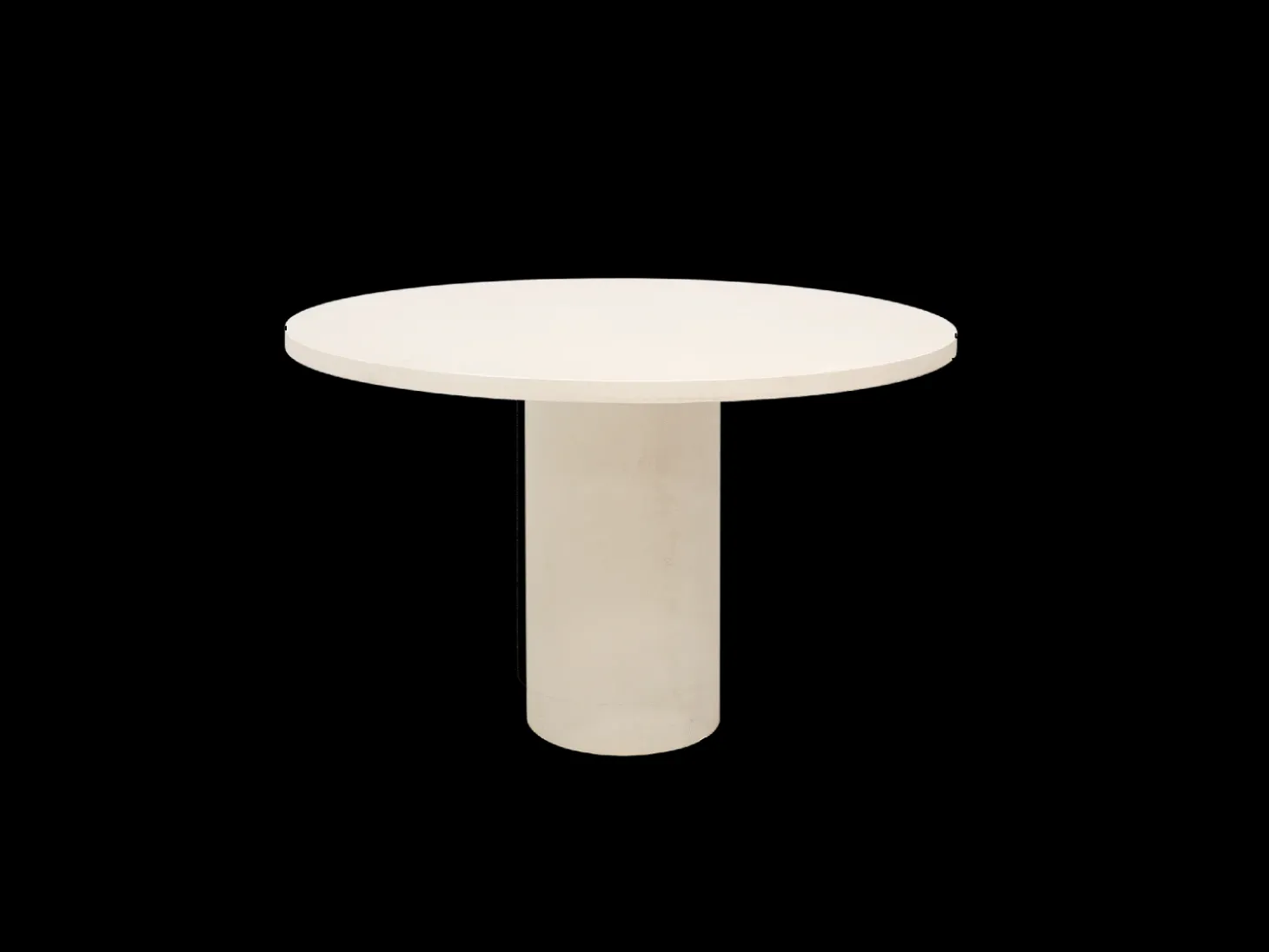 Mesa de comedor redonda de madera maciza tono roble medio y patas de microcemento en tono terracota DECOWOOD de Ø100x75cm - LUCÍA - DECOWOOD