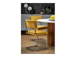 Mesa de comedor redonda de diseño Loco 120 cm en madera y mármol