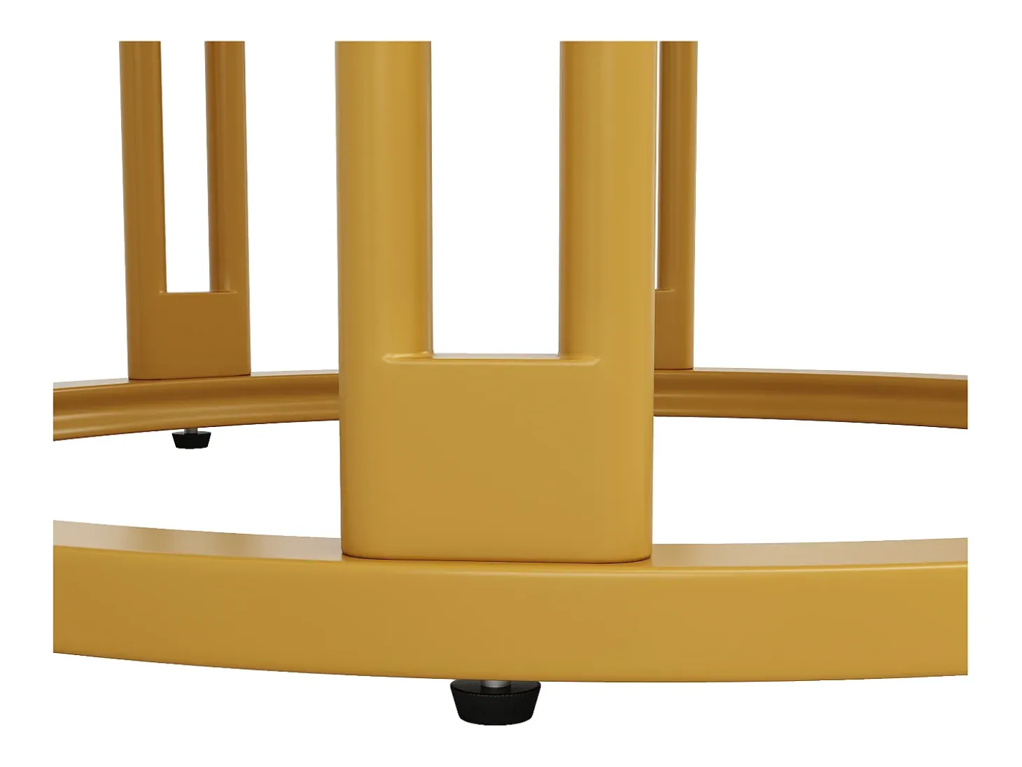 Mesa de comedor redonda, diseño moderno con base de metal, tapa de mármol, MDF y metal, color dorado y negro (100x100x74cm)