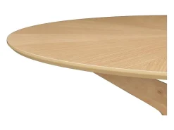 Mesa de comedor redonda de diseño en roble 120 cm DIELLI
