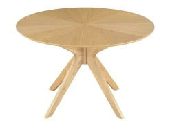 Mesa de comedor redonda de diseño en roble 120 cm DIELLI