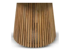 Mesa de comedor redonda de madera maciza KURIAL Ø130 cm – 6 plazas