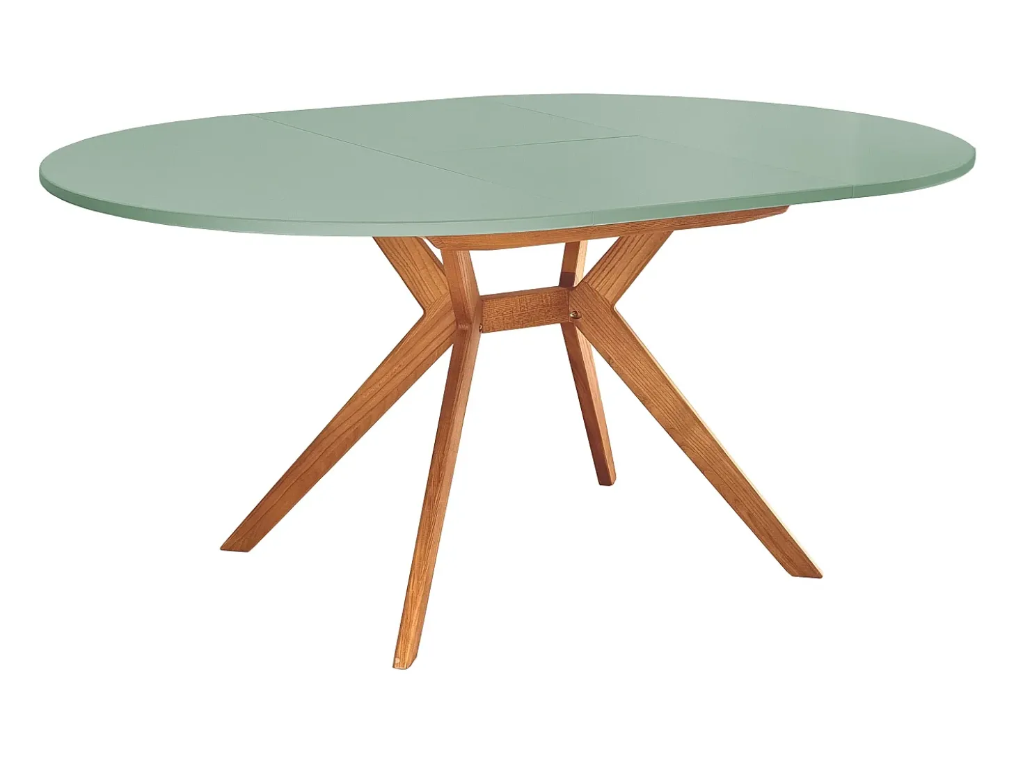 Mesa de comedor redonda extensible 110cm Biju Verde Salvia Roble