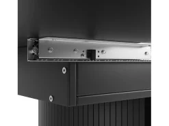 Mesa de comedor redonda extensible - Mesa extensible con 2 puertas y 6 patas ajustables - negra - para comedor y sala de estar