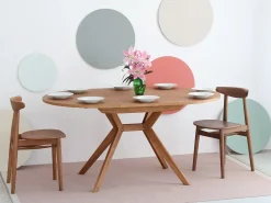 Mesa de comedor redonda extensible 110cm Biju Roble