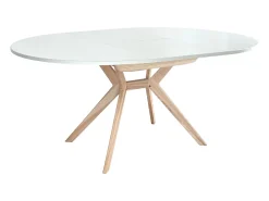 Mesa de comedor redonda extensible 120cm Biju Blanca