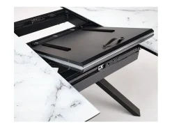 Mesa de comedor redonda extensible de mármol GALATEE 130-180cm