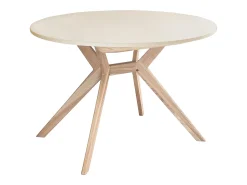 Mesa de comedor redonda extensible 110cm Biju Blanco Tiza