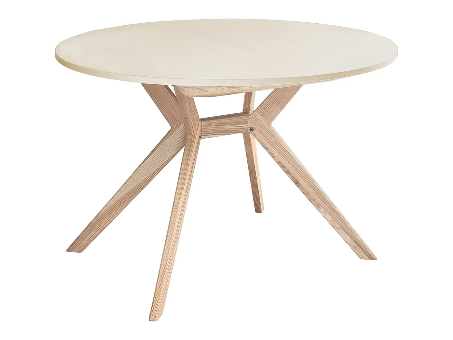 Mesa de comedor redonda extensible 110cm Biju Blanco Tiza