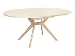 Mesa de comedor redonda extensible 110cm Biju Blanco Tiza