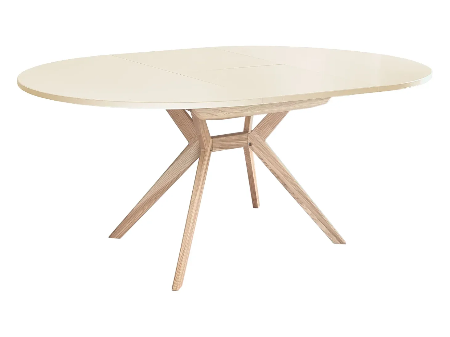 Mesa de comedor redonda extensible 110cm Biju Blanco Tiza