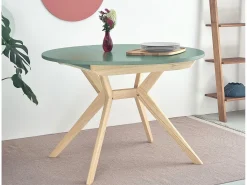 Mesa de comedor redonda extensible 110cm Biju Blanco Tiza