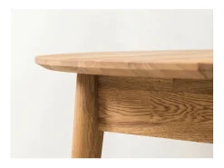 Mesa de comedor redonda extensible de 110 a 145 cm en madera maciza de roble Kundy