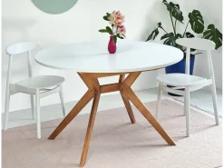 Mesa de comedor redonda extensible 110cm Biju Verde Salvia