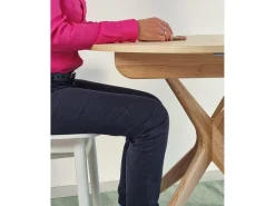 Mesa de comedor redonda extensible 90cm Jubi Fresno