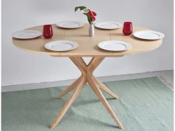 Mesa de comedor redonda extensible 90cm Jubi Fresno