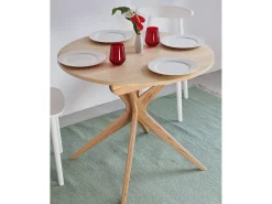 Mesa de comedor redonda extensible 90cm Jubi Fresno
