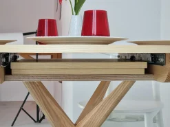 Mesa de comedor redonda extensible 90cm Jubi Fresno
