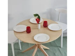 Mesa de comedor redonda extensible 90cm Jubi Fresno
