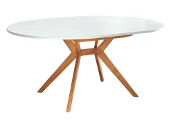 Mesa de comedor redonda extensible 120cm Biju Blanca Roble