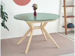Mesa de comedor redonda extensible 120cm Biju Verde Salvia