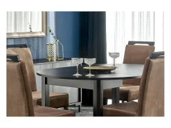 Mesa de comedor redonda extensible CARENE 100 cm, negra