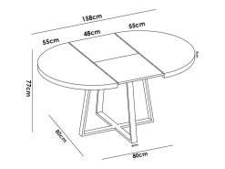 Mesa De Comedor Redonda Extensible Diseño Industrial Edison