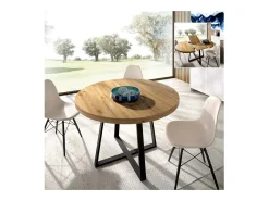 Mesa De Comedor Redonda Extensible Diseño Industrial Edison