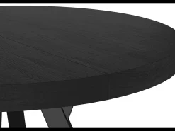 Mesa de comedor redonda extensible de metal y chapa de madera 100cm Astra