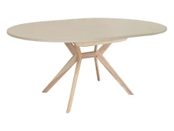 Mesa de comedor redonda extensible 120cm Biju Marrón Beige