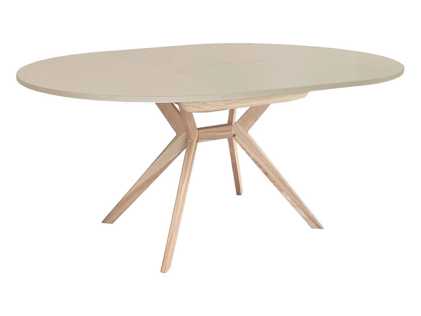 Mesa de comedor redonda extensible 120cm Biju Marrón Beige