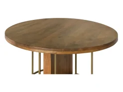 Mesa de comedor redonda fabricada en madera de mango maciza 150 cm