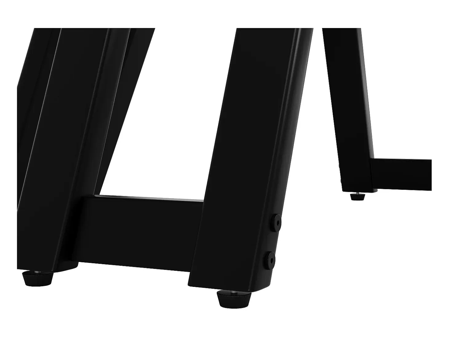 Mesa de comedor redonda para 4 personas, tapa chapada en mármol blanco con patas cruzadas de metal negro - 100x100x76cm