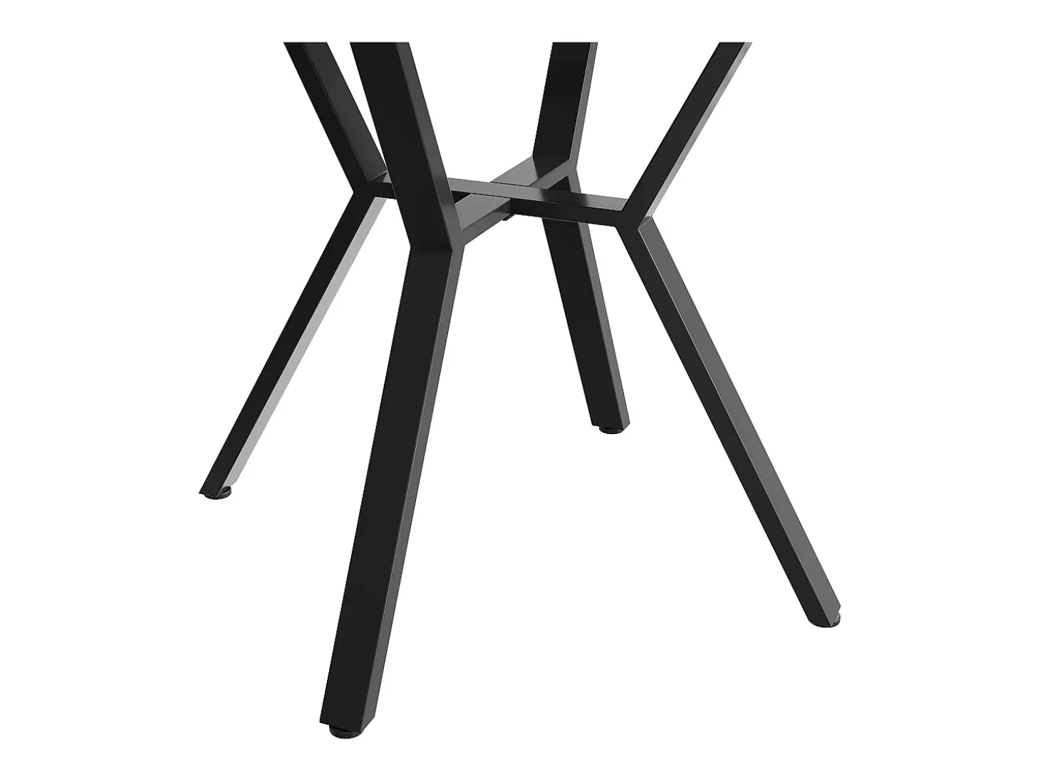 Mesa de comedor redonda para 4-6 personas - patas de metal negro - blanco (100 x 100 x 75 cm)